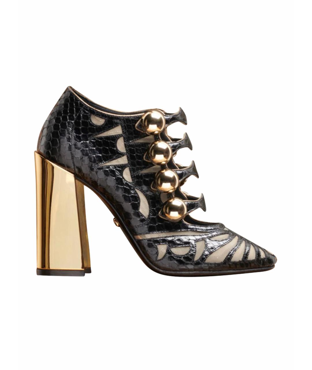 DOLCE&GABBANA Черные туфли из кожи питона, фото 1