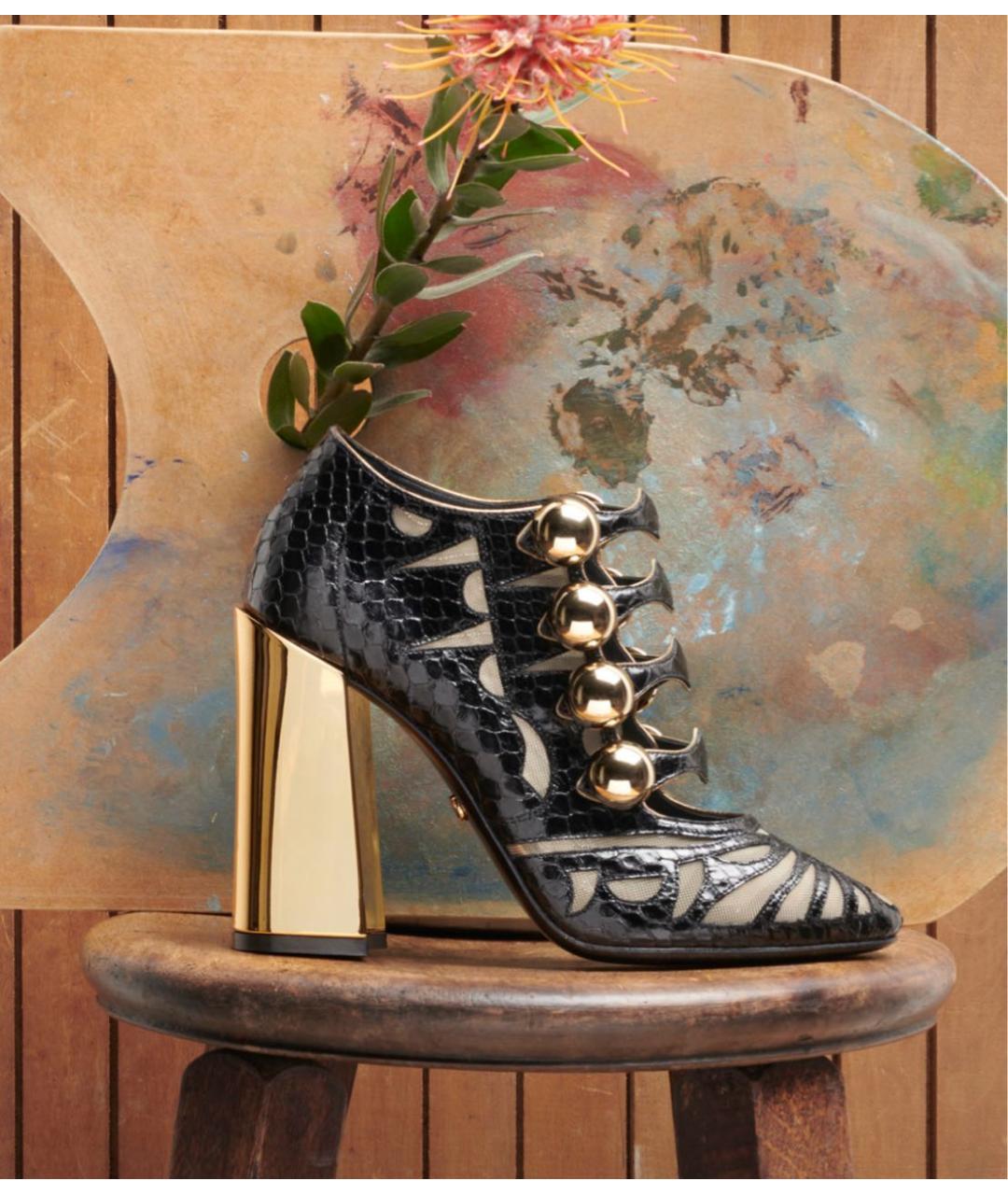 DOLCE&GABBANA Черные туфли из кожи питона, фото 6