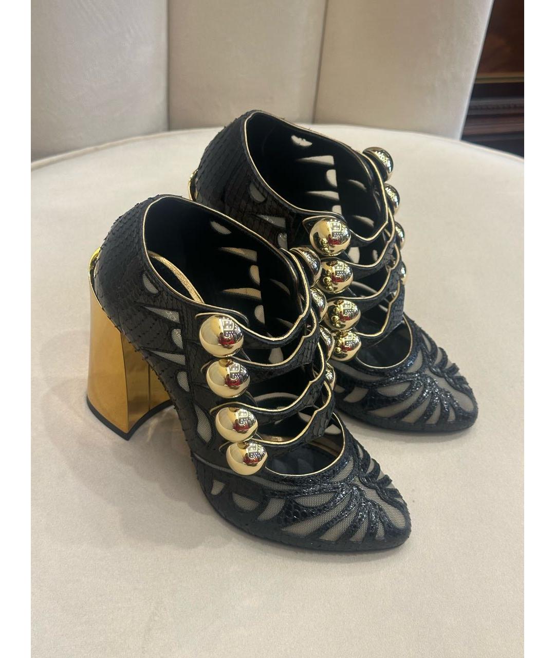 DOLCE&GABBANA Черные туфли из кожи питона, фото 2