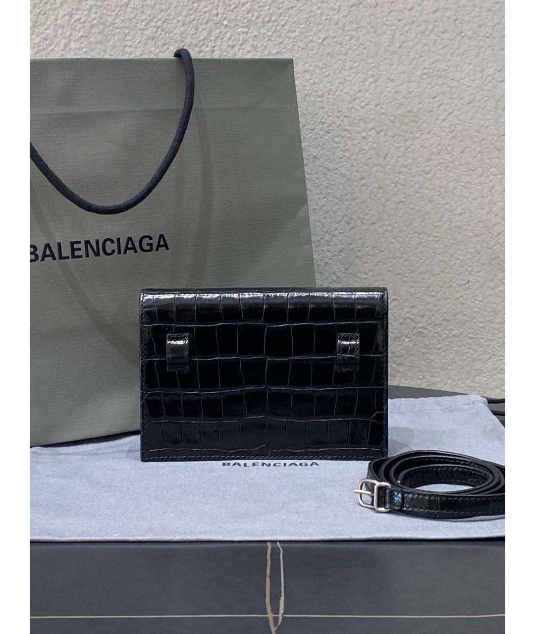 BALENCIAGA Черная кожаная сумка через плечо, фото 4