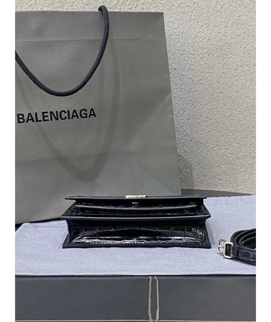 BALENCIAGA Черная кожаная сумка через плечо, фото 5