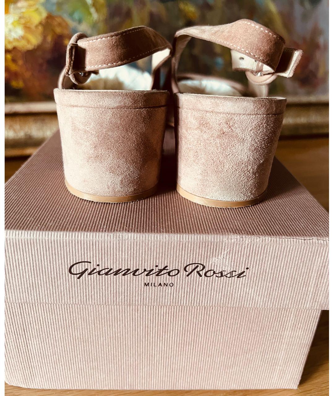 GIANVITO ROSSI Розовые замшевые туфли, фото 3