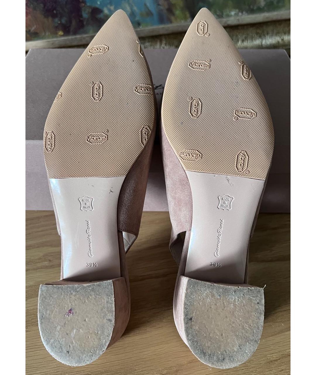 GIANVITO ROSSI Розовые замшевые туфли, фото 4