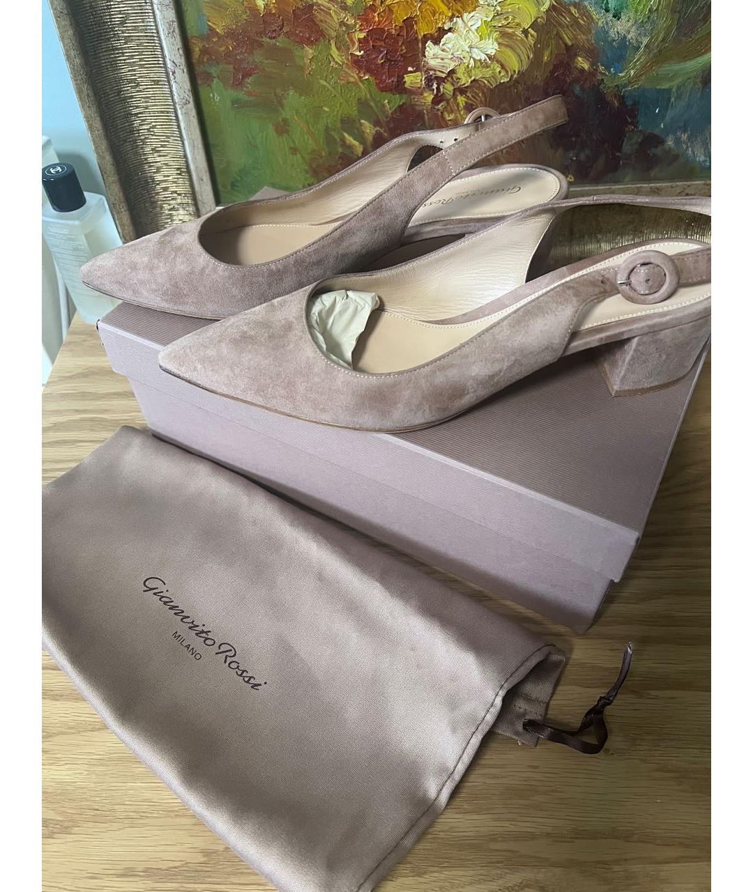 GIANVITO ROSSI Розовые замшевые туфли, фото 5