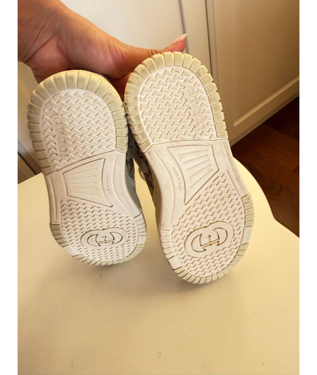 GUCCI Белые кожаные кеды, фото 4