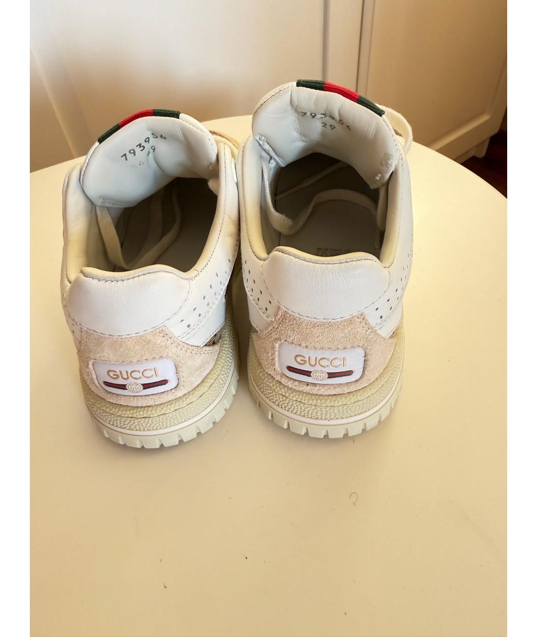 GUCCI Белые кожаные кеды, фото 3