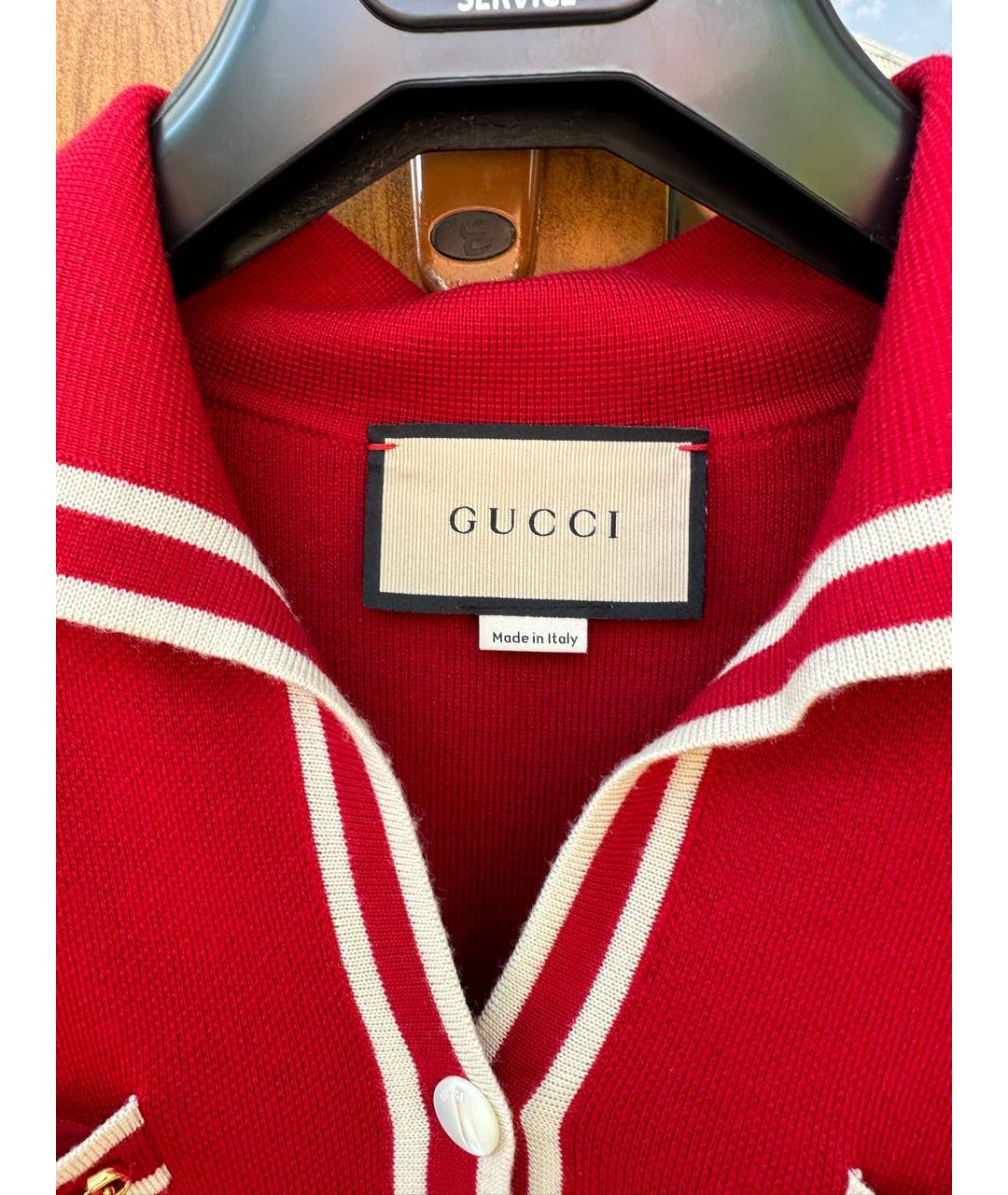 GUCCI Красный шерстяной джемпер / свитер, фото 3