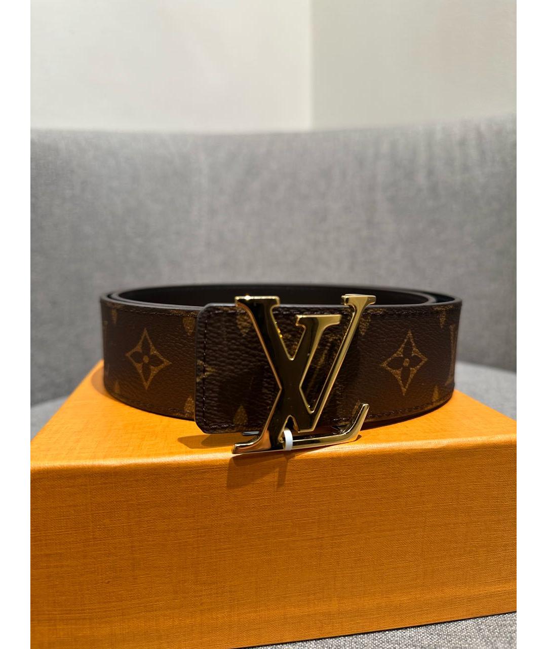LOUIS VUITTON Коричневый кожаный ремень, фото 8