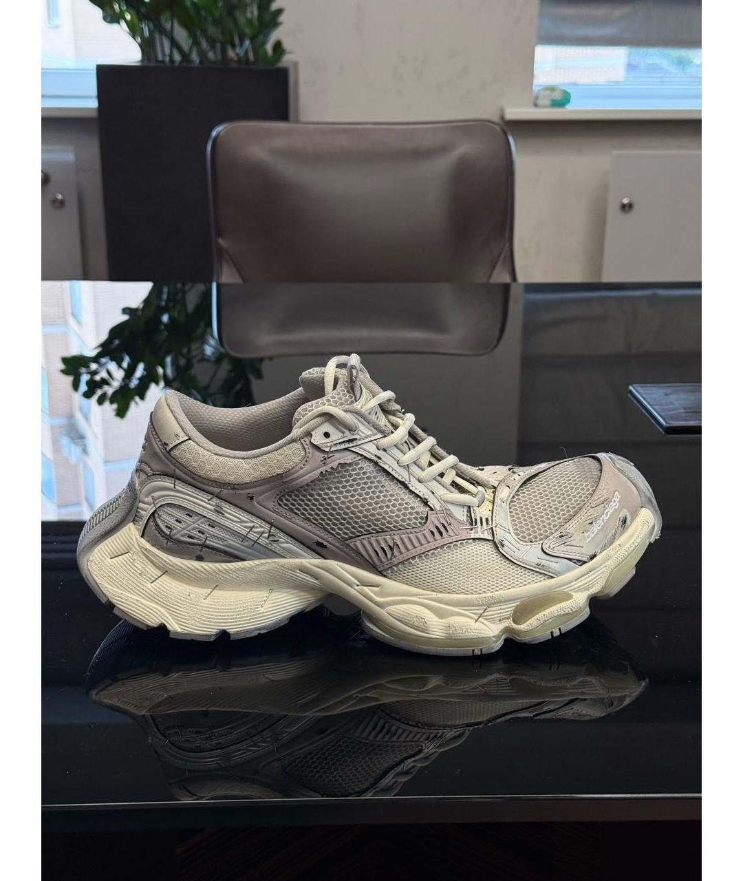 BALENCIAGA Бежевые текстильные низкие кроссовки / кеды, фото 5