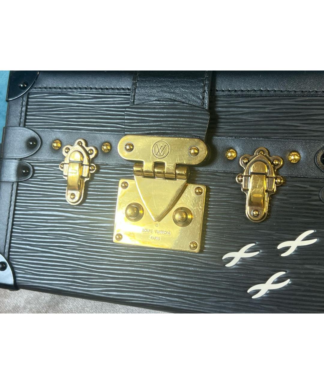 LOUIS VUITTON Черная кожаная сумка через плечо, фото 2