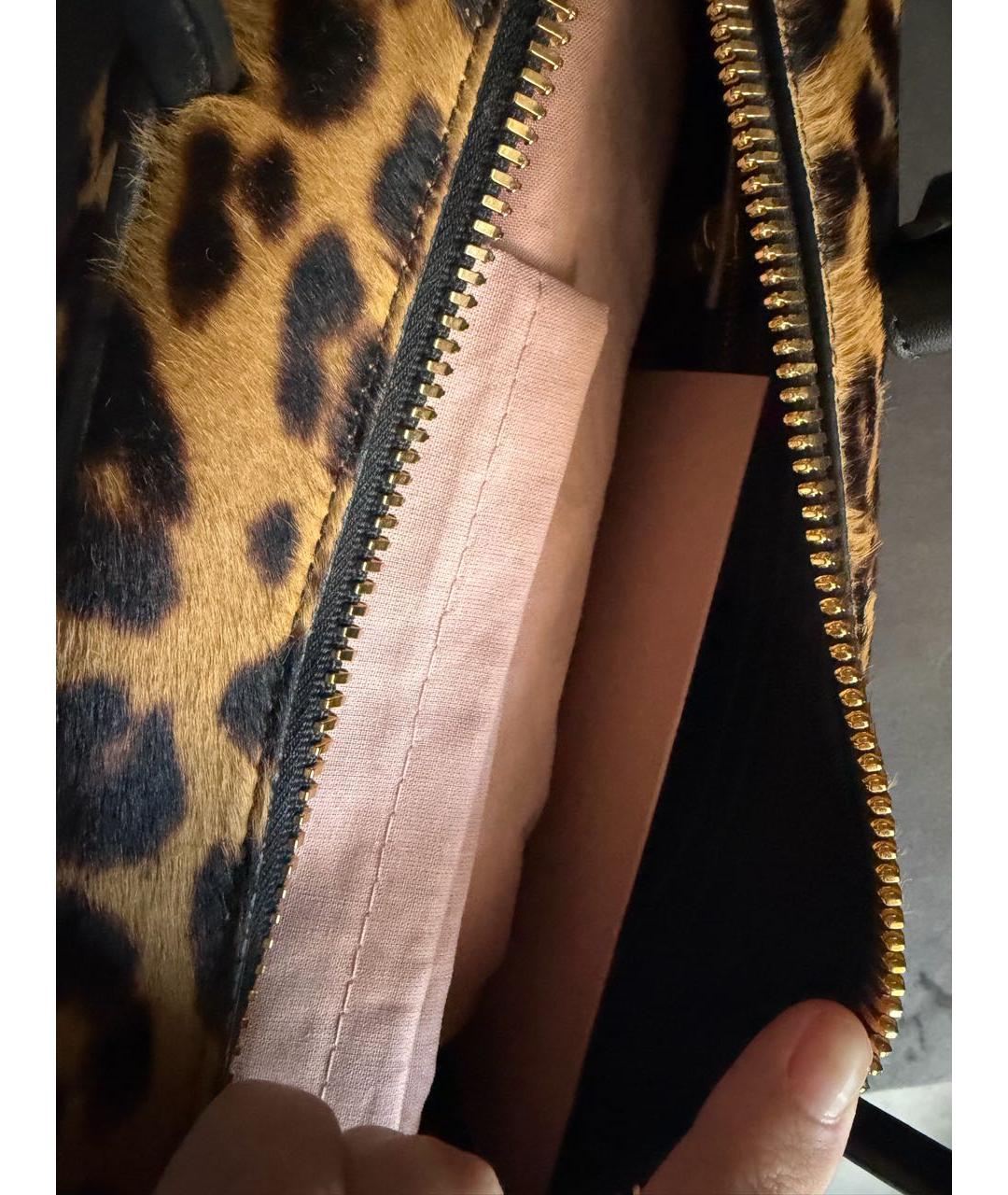MIU MIU Коричневая кожаная сумка с короткими ручками, фото 4