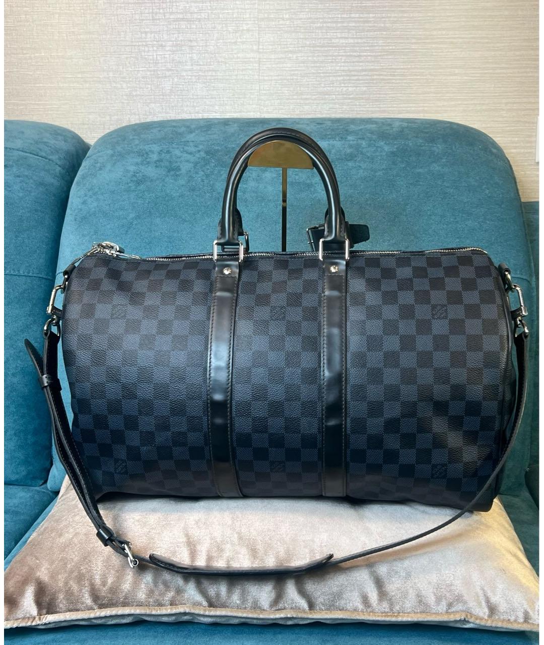 LOUIS VUITTON Серая дорожная/спортивная сумка из канвы, фото 9