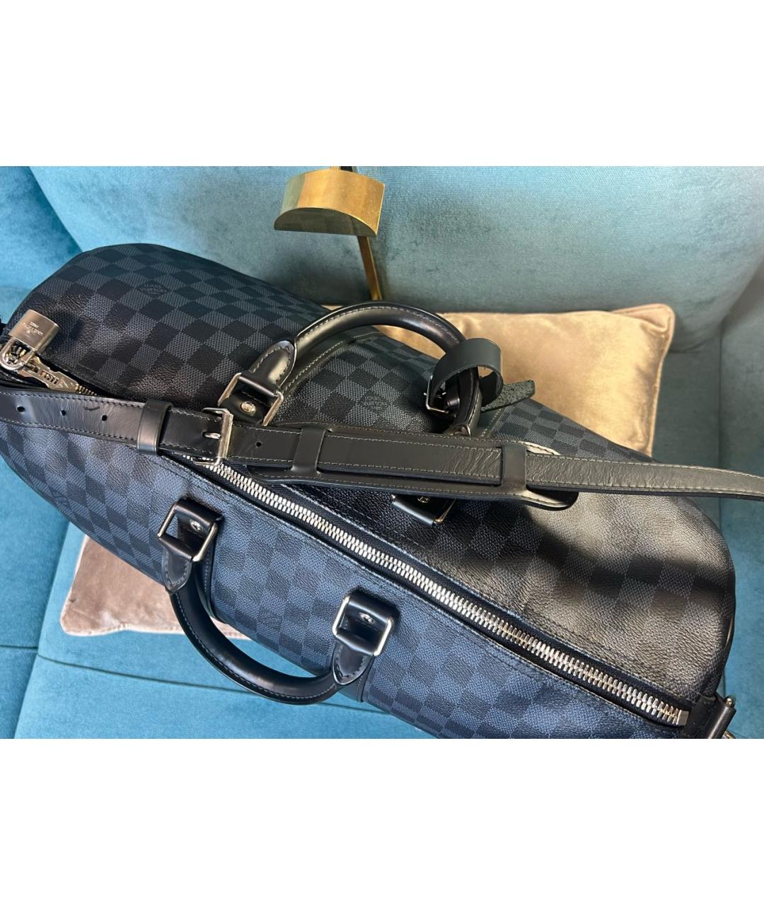 LOUIS VUITTON Серая дорожная/спортивная сумка из канвы, фото 3