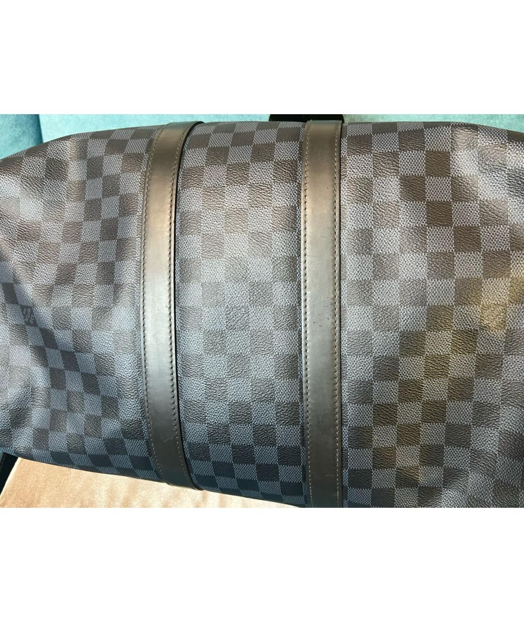 LOUIS VUITTON Серая дорожная/спортивная сумка из канвы, фото 5