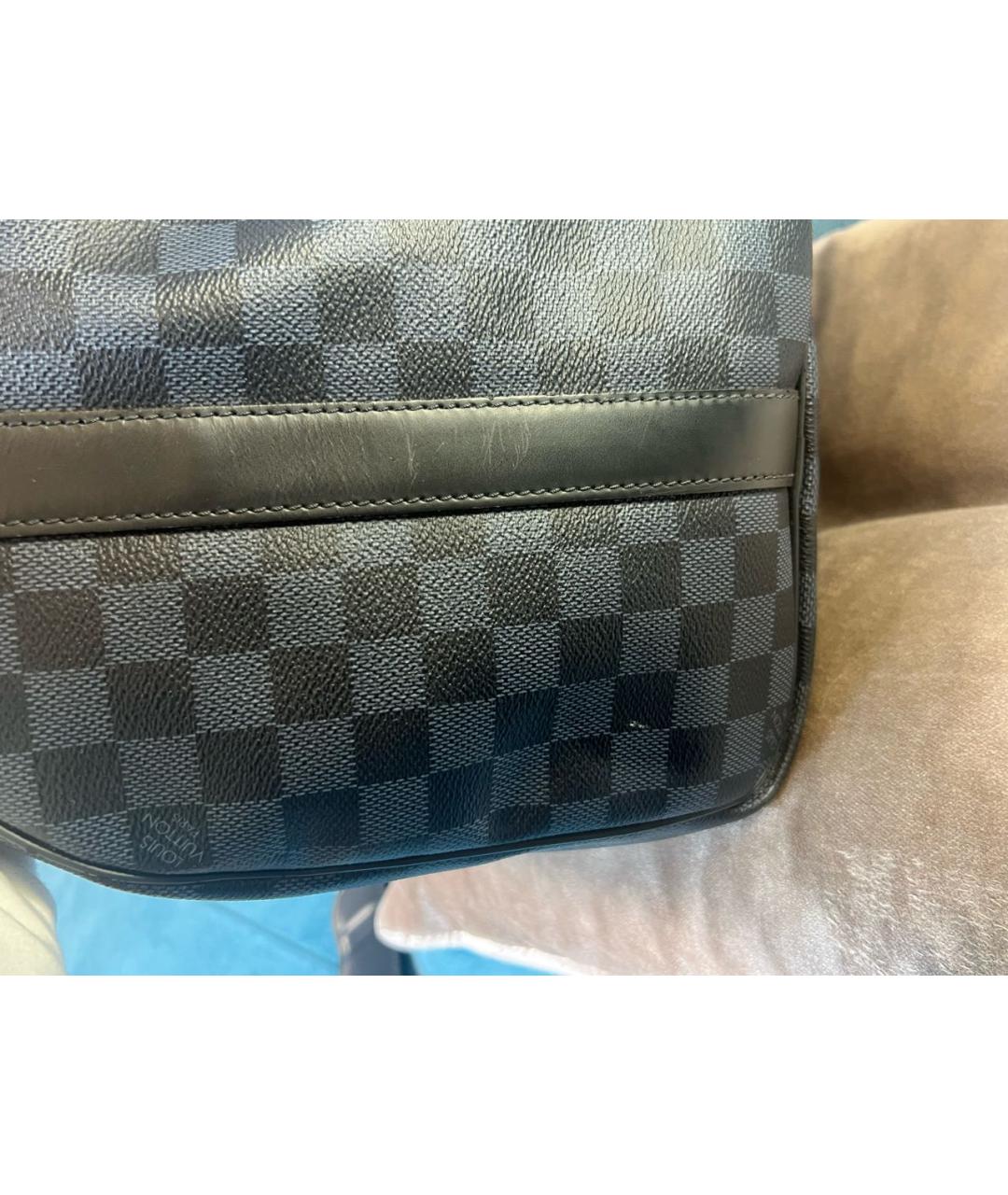 LOUIS VUITTON Серая дорожная/спортивная сумка из канвы, фото 4