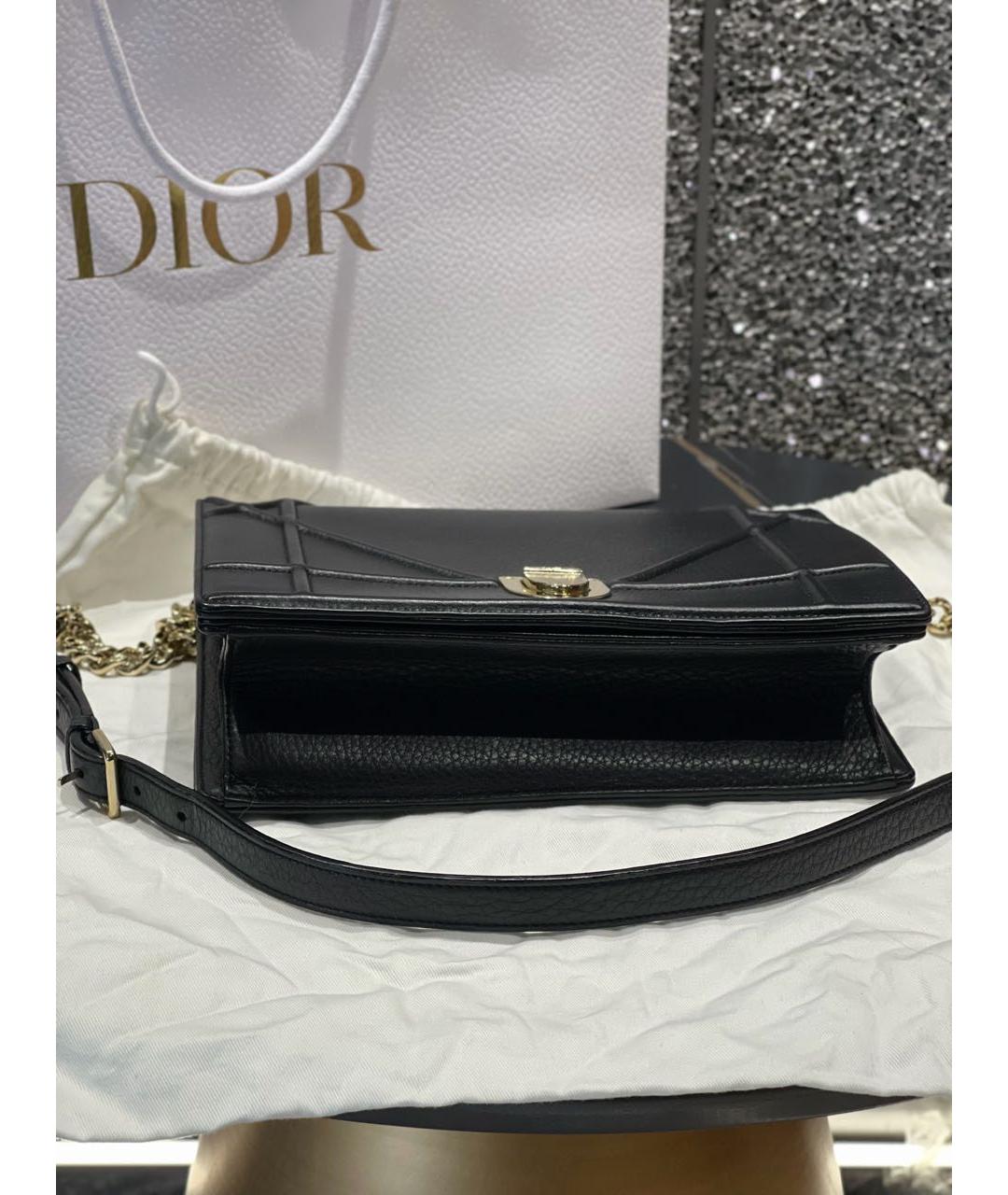 CHRISTIAN DIOR Черная кожаная сумка через плечо, фото 5
