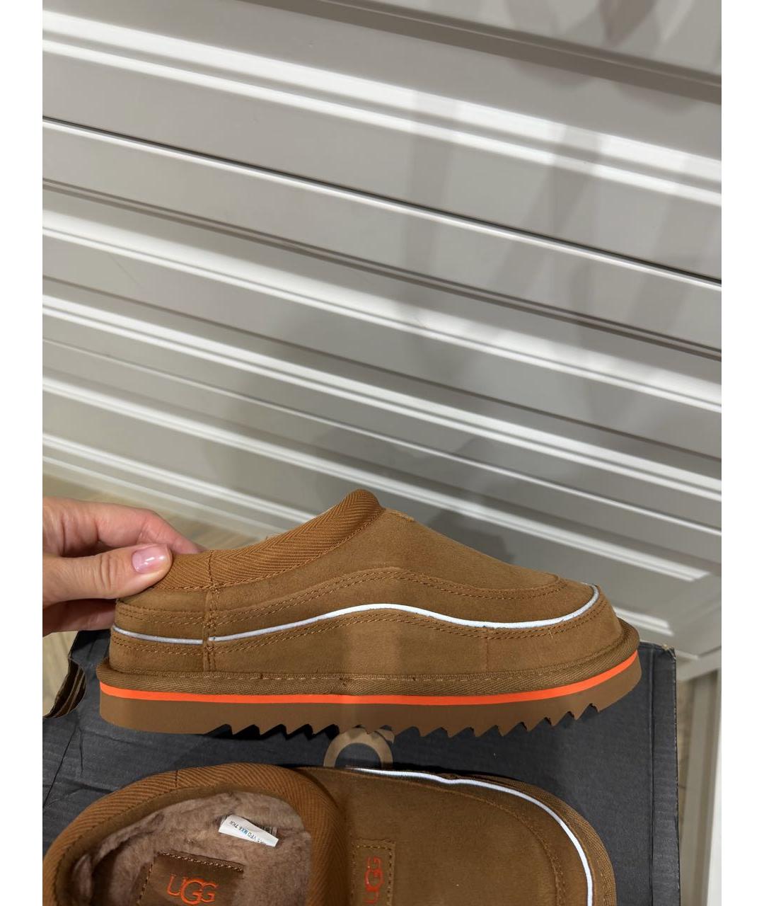 UGG Коричневые нубуковые лоферы, фото 7
