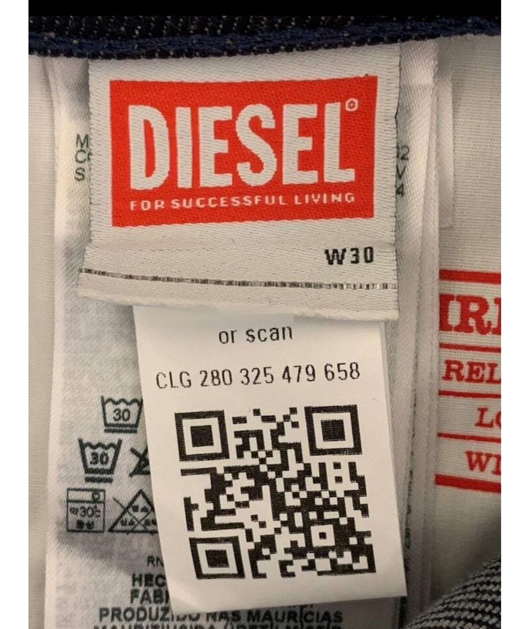 DIESEL Темно-синие прямые джинсы, фото 3