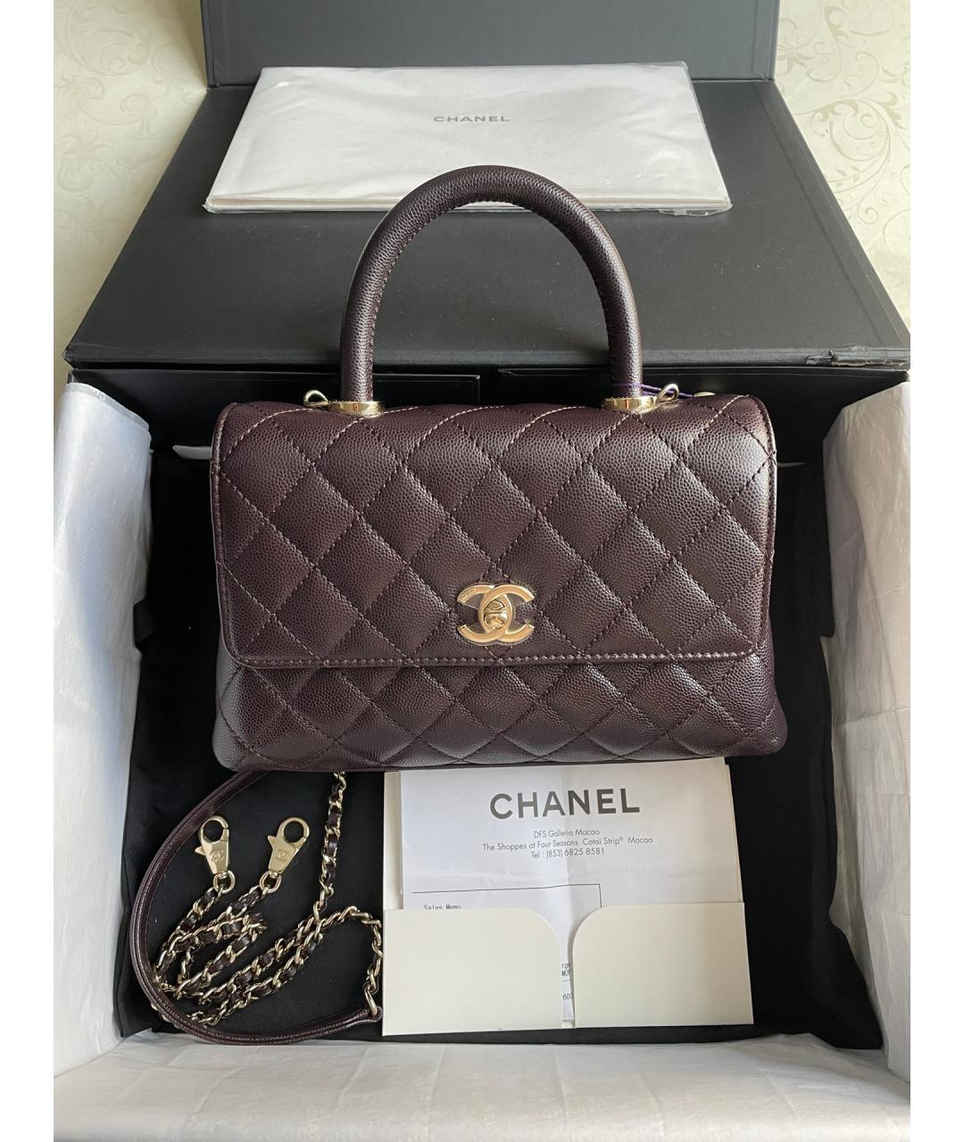 CHANEL Коричневая кожаная сумка тоут, фото 7