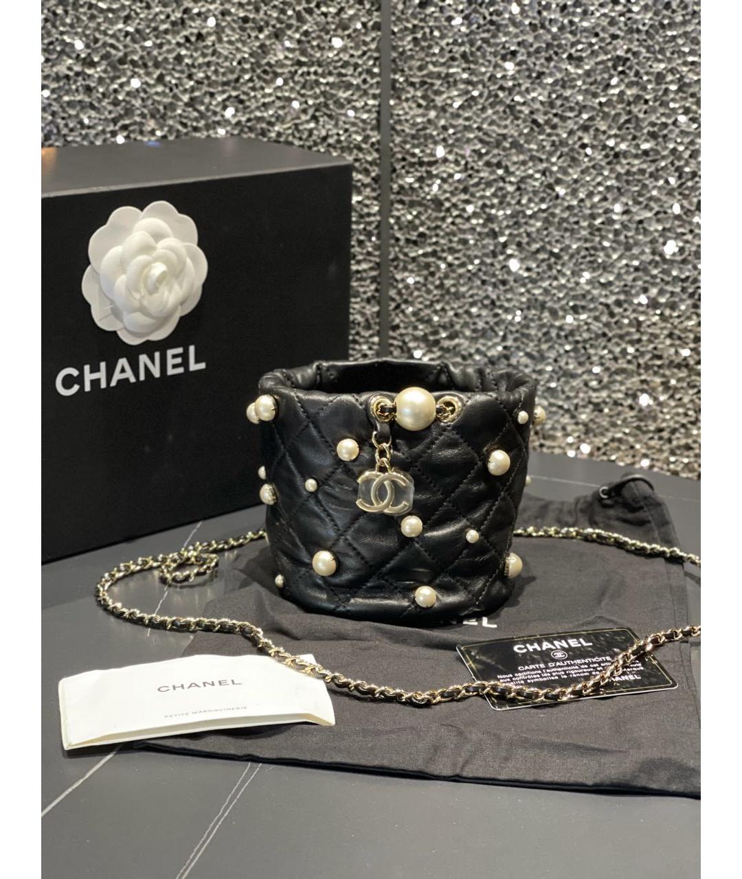 CHANEL Черная кожаная сумка через плечо, фото 8