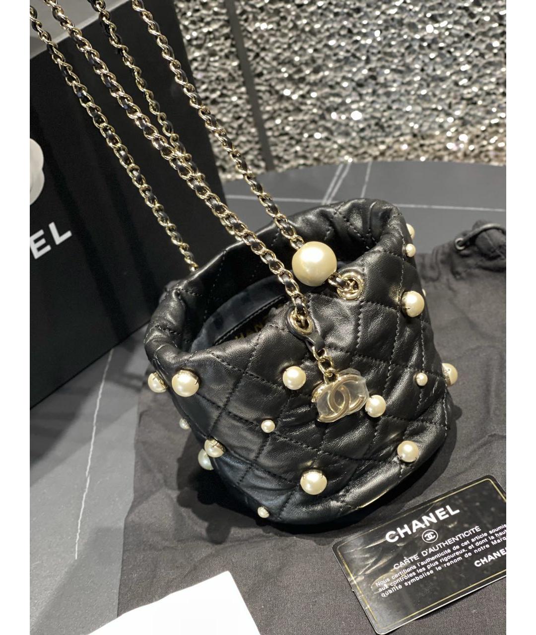 CHANEL Черная кожаная сумка через плечо, фото 3