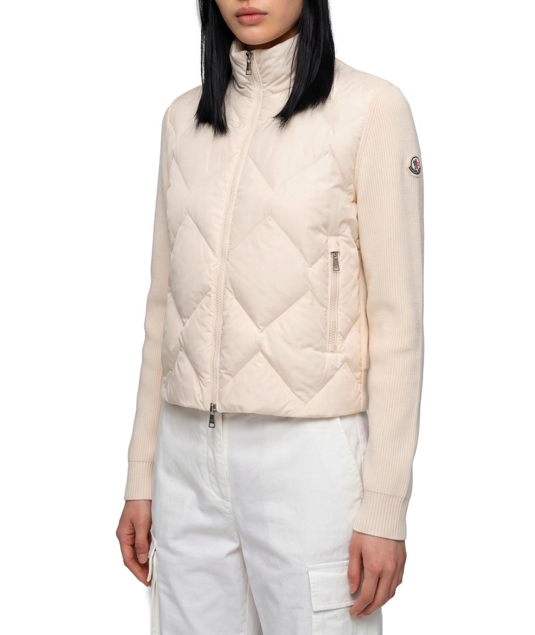 MONCLER Белый шерстяной кардиган, фото 2