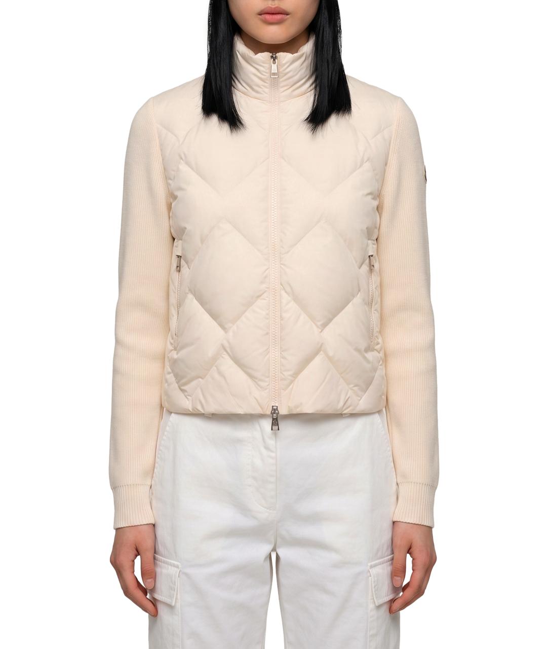 MONCLER Белый шерстяной кардиган, фото 1