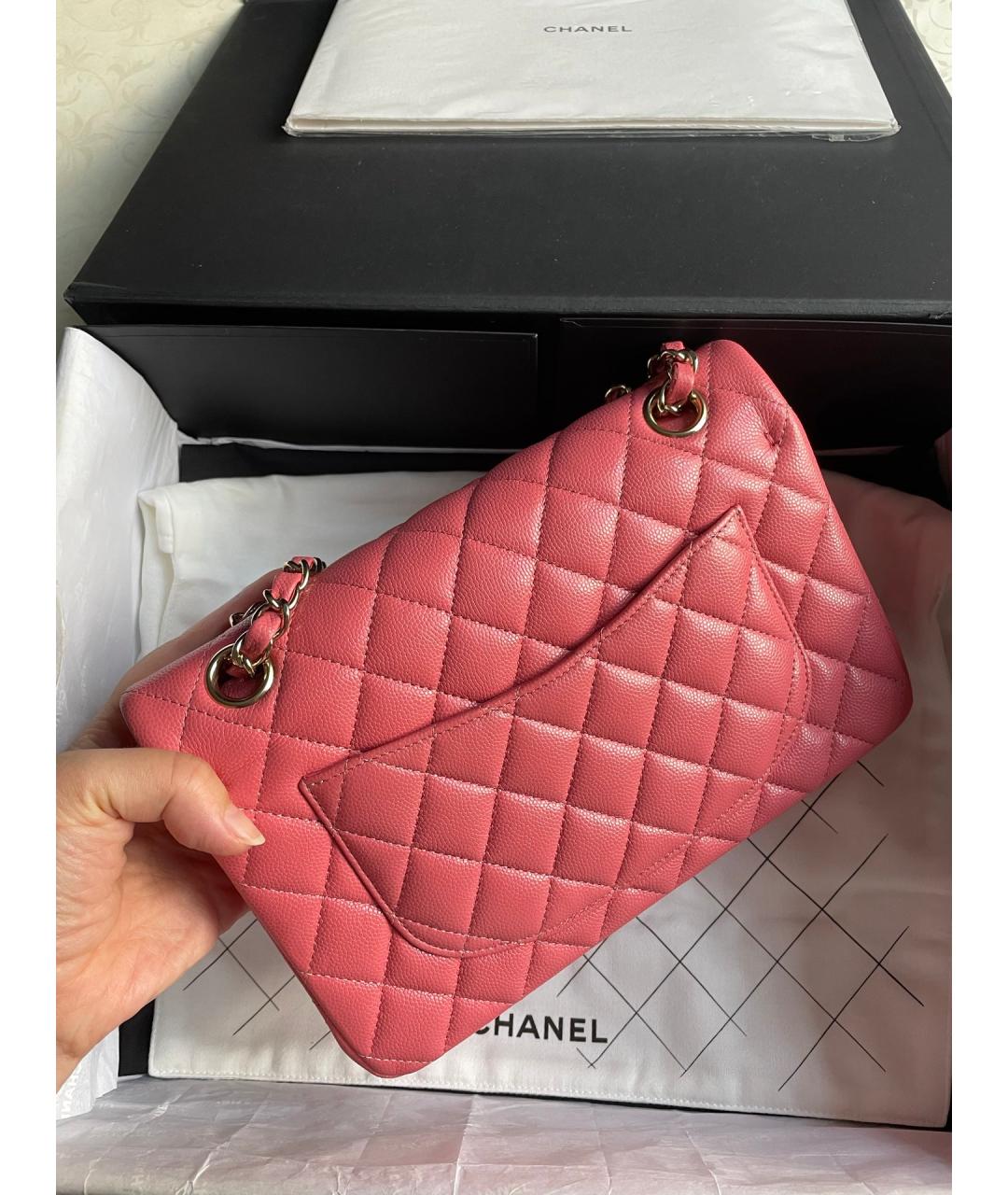 CHANEL Розовая кожаная сумка через плечо, фото 3