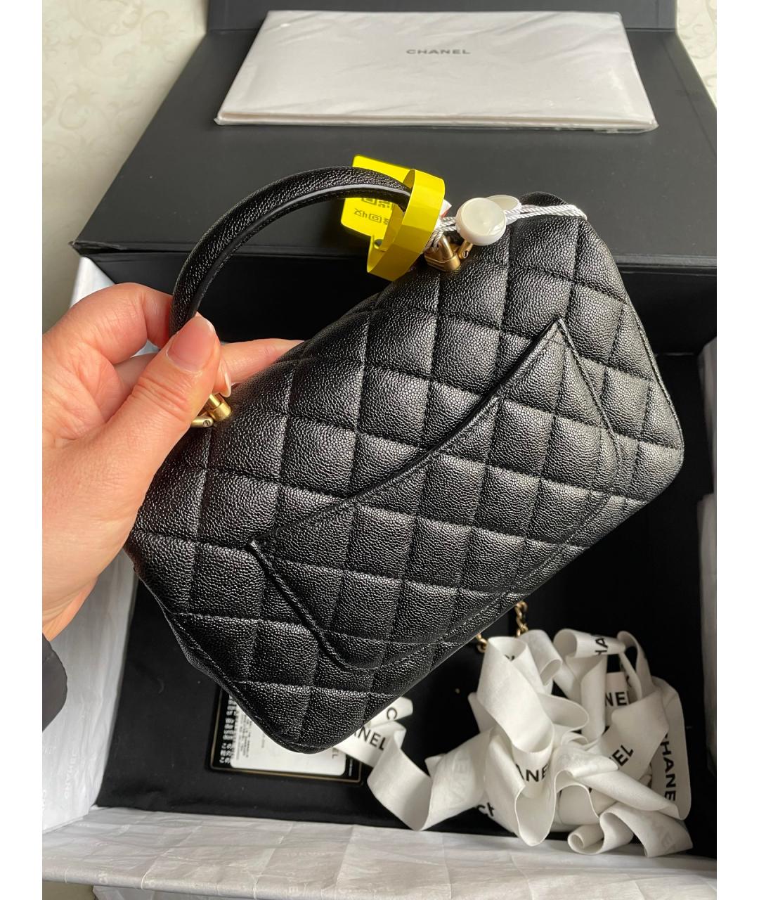 CHANEL Черная кожаная сумка через плечо, фото 3