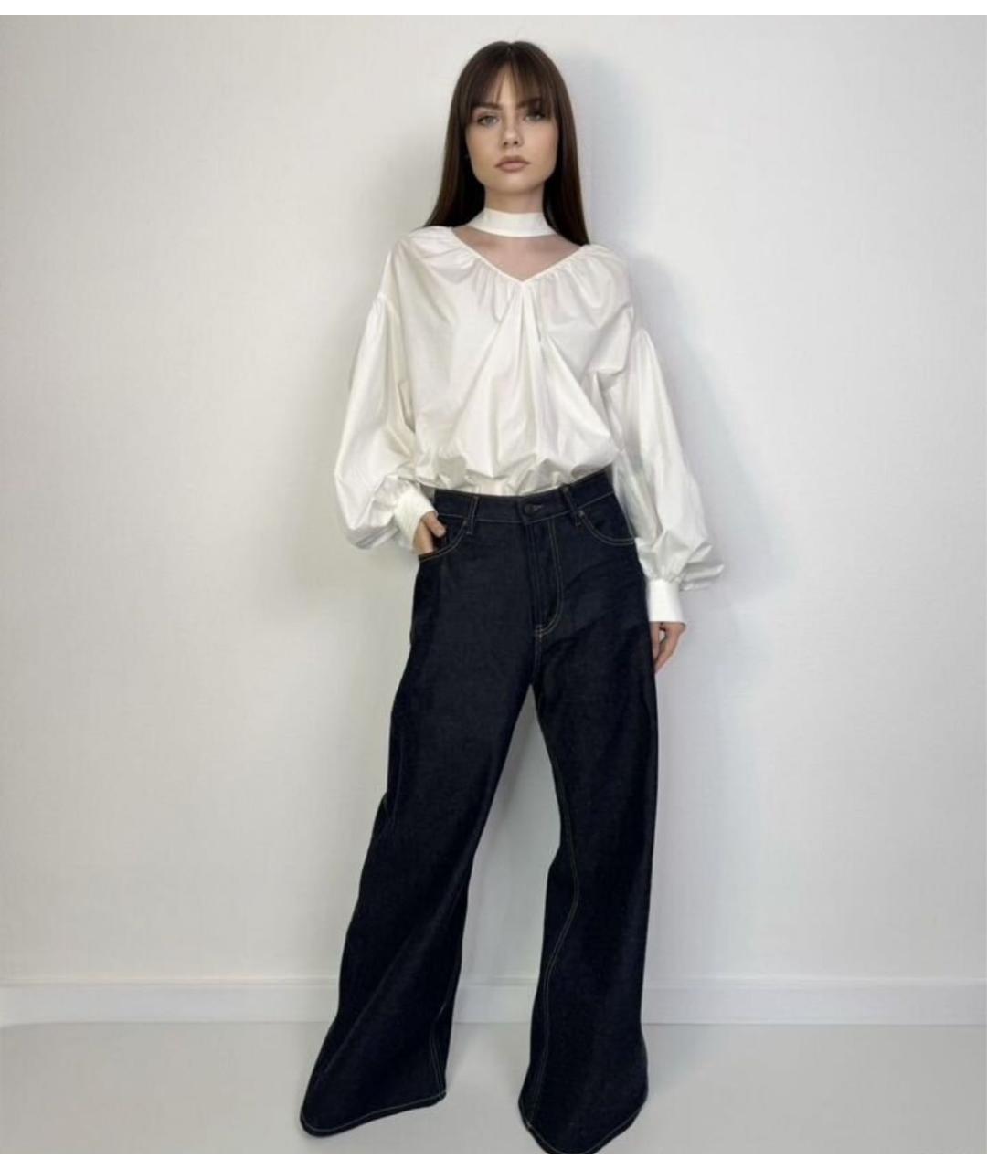 MAX MARA Белая хлопковая блузы, фото 6