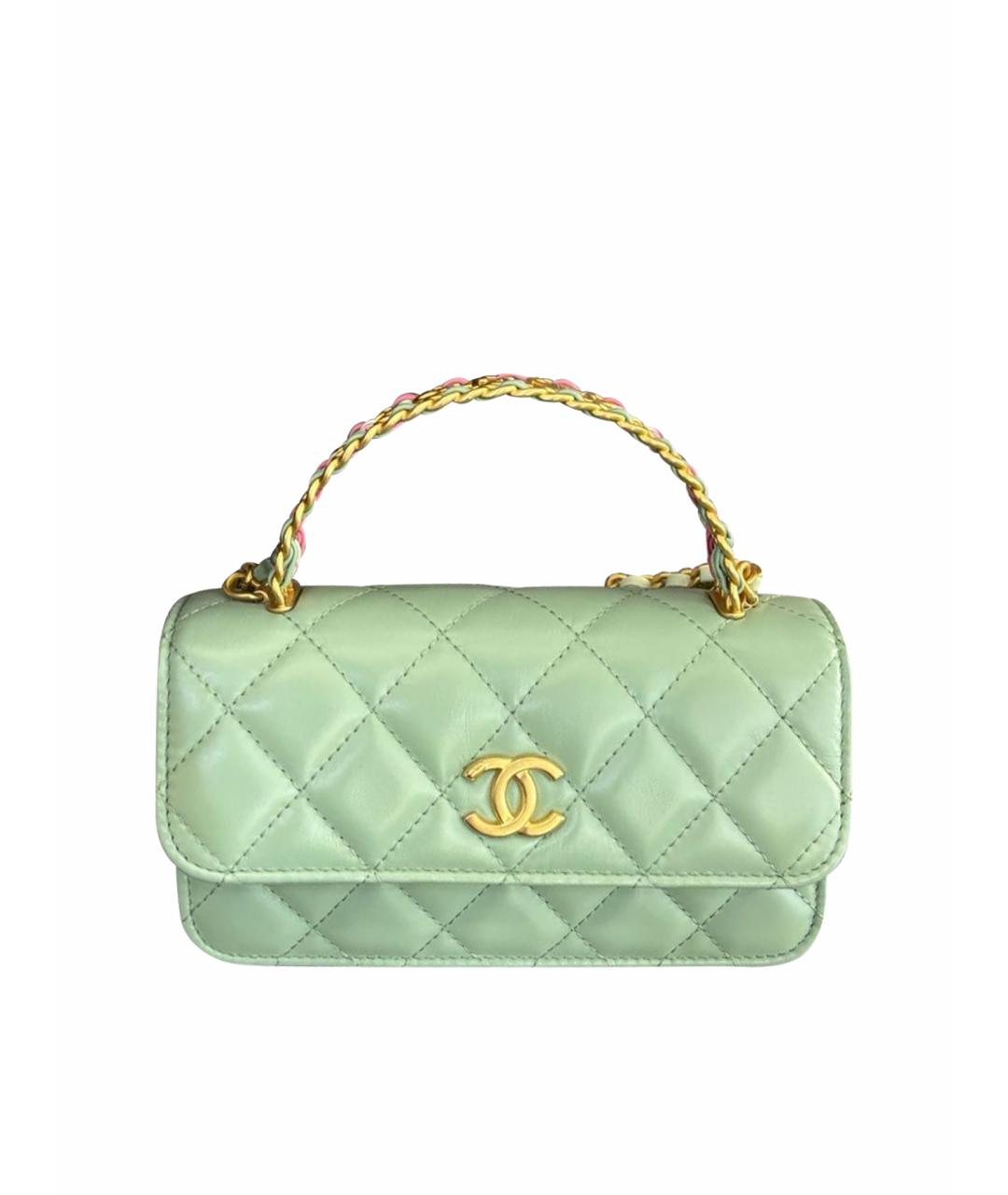 CHANEL Зеленая кожаная сумка через плечо, фото 1
