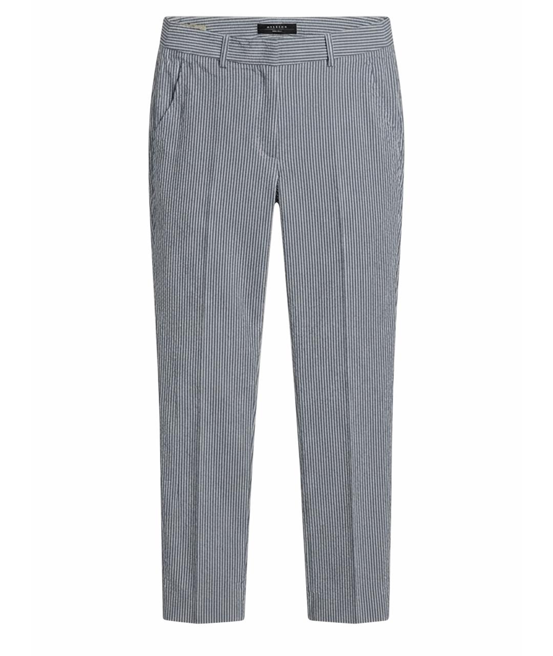 WEEKEND MAX MARA Голубые хлопковые прямые брюки, фото 1