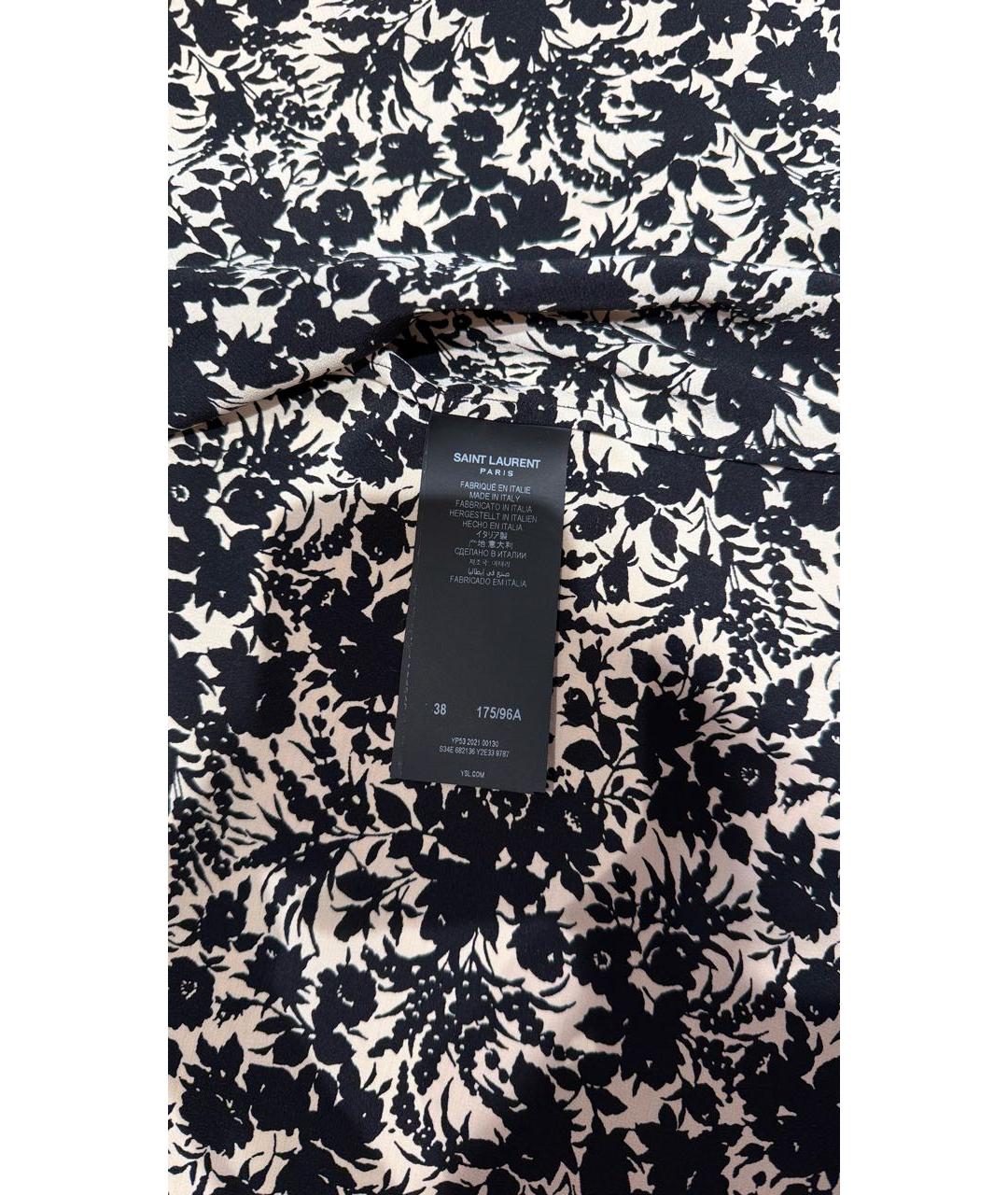 SAINT LAURENT Черная шелковая кэжуал рубашка, фото 4