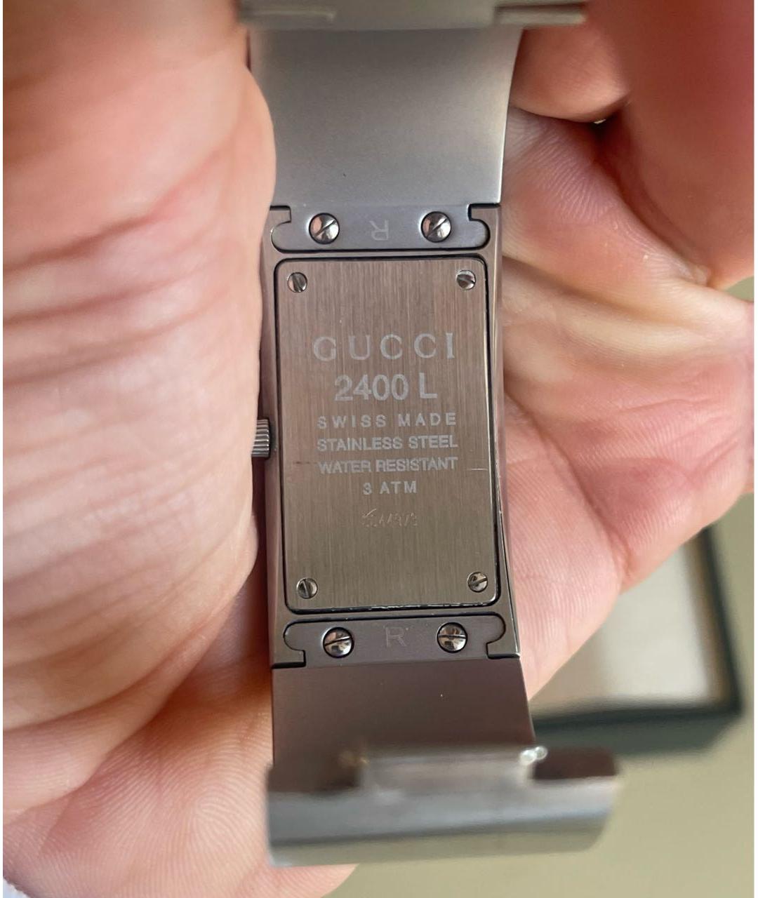 GUCCI Серебряные металлические часы, фото 3