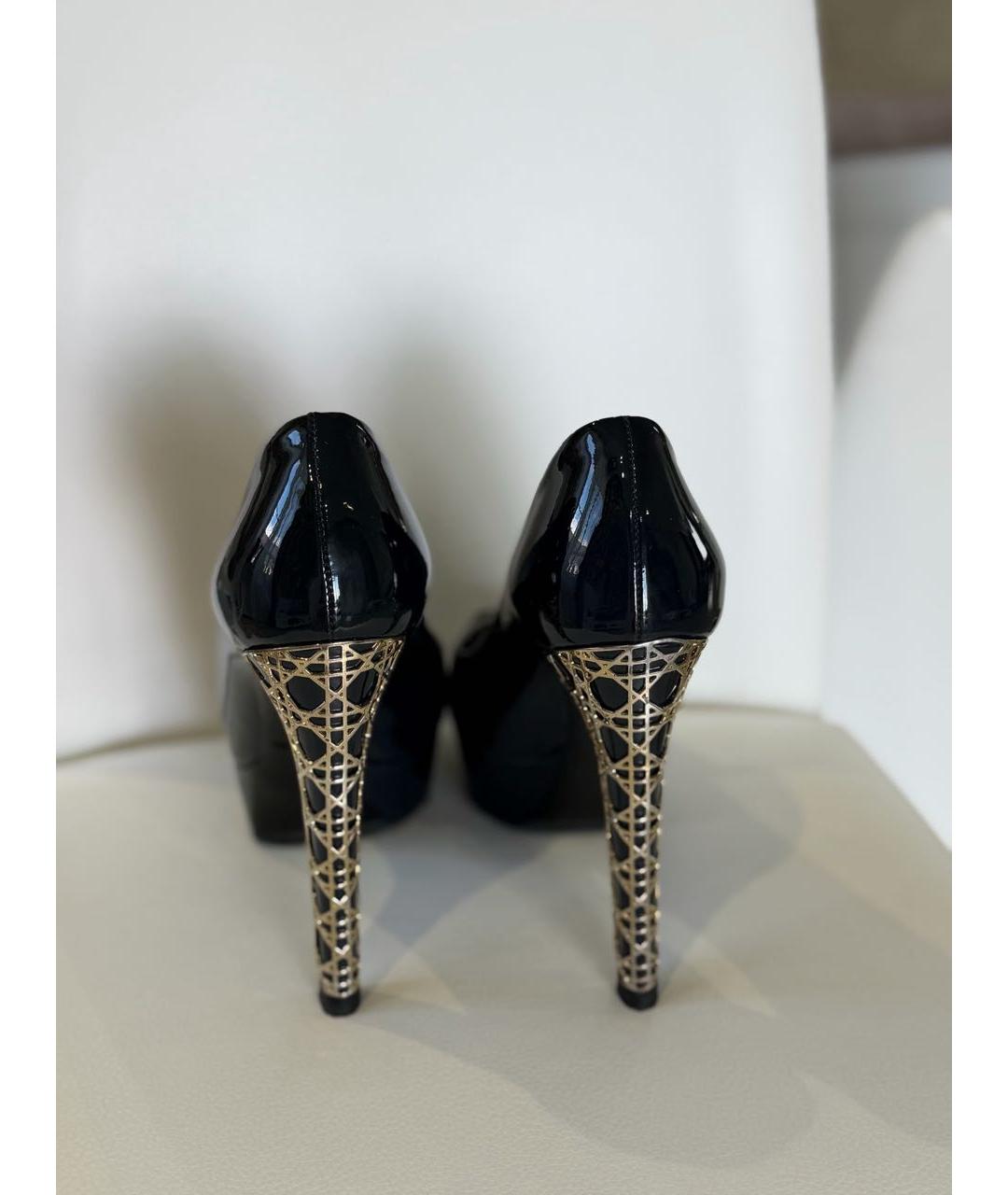 CHRISTIAN DIOR Темно-синие туфли из лакированной кожи, фото 3