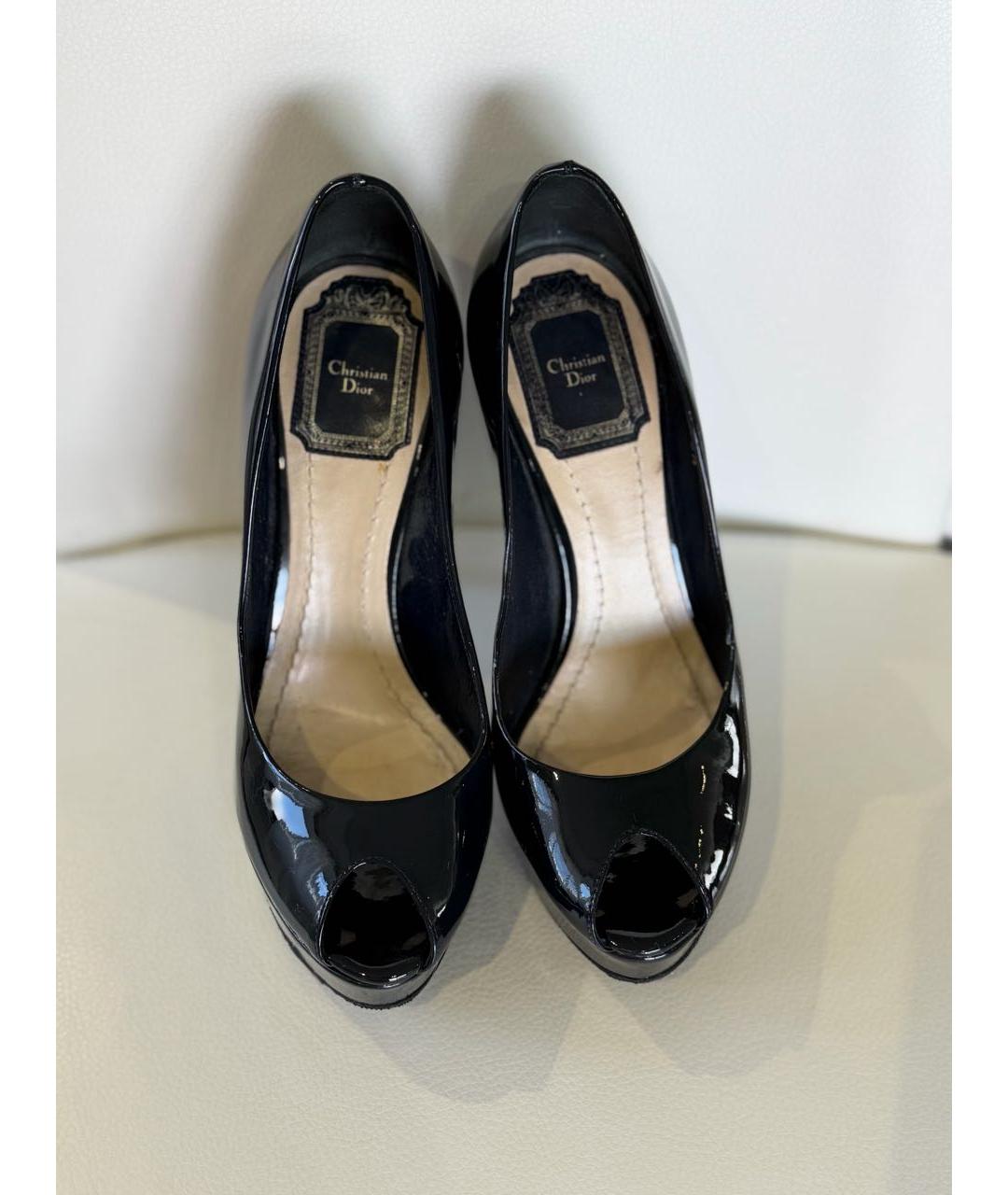 CHRISTIAN DIOR Темно-синие туфли из лакированной кожи, фото 2