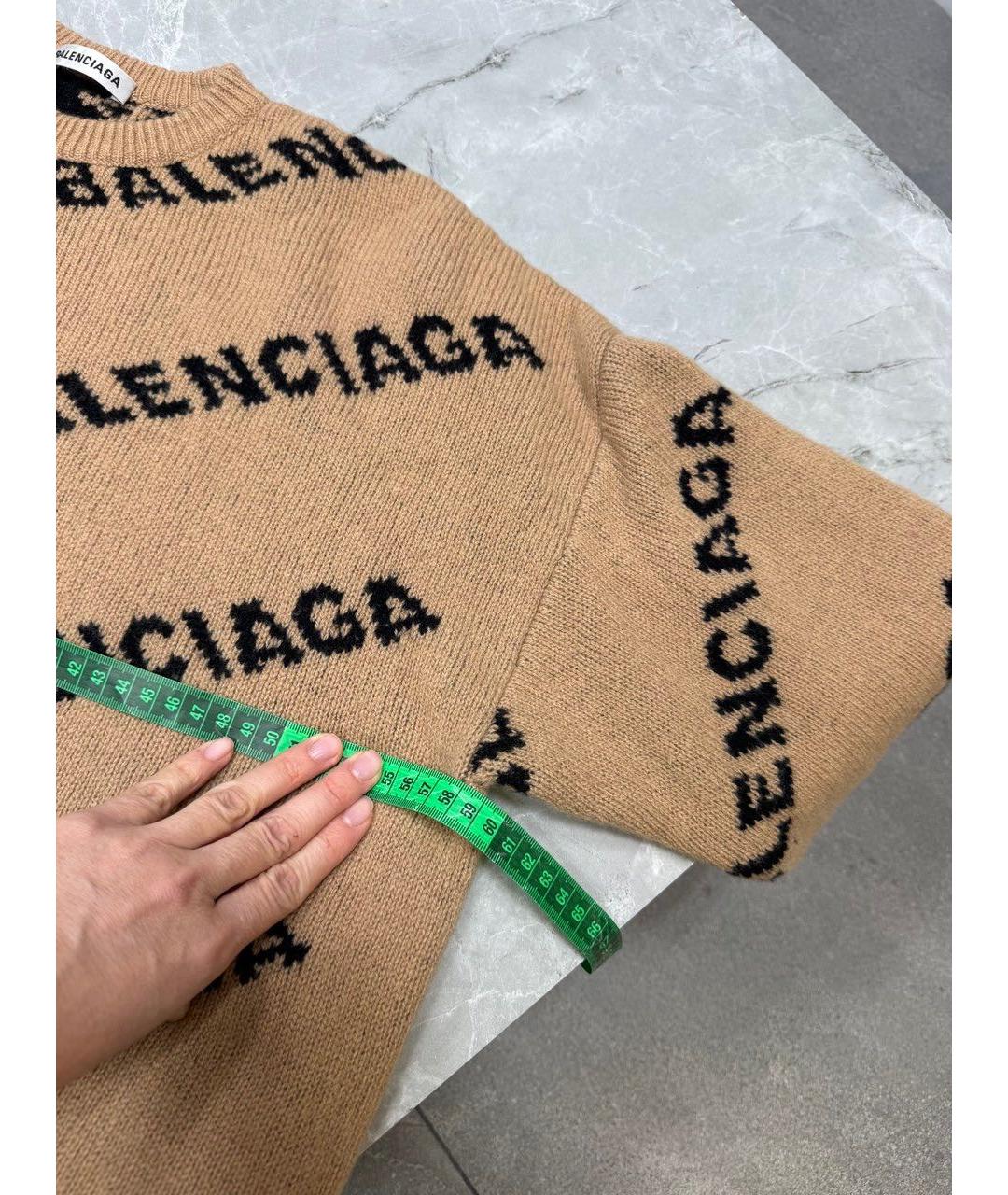 BALENCIAGA Горчичный шерстяной джемпер / свитер, фото 2