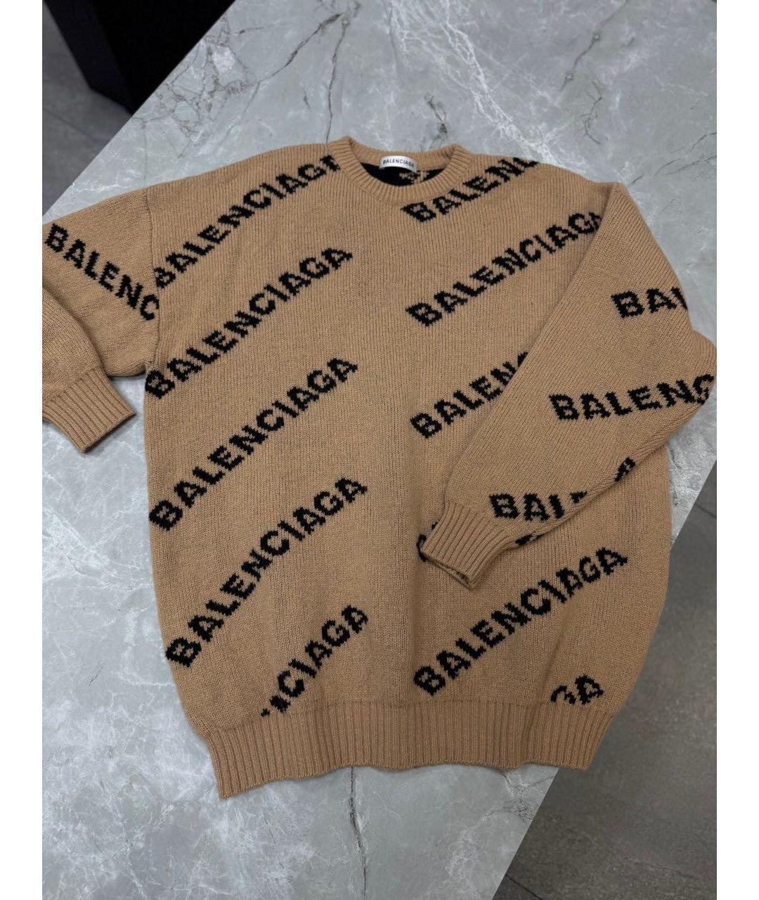 BALENCIAGA Горчичный шерстяной джемпер / свитер, фото 5