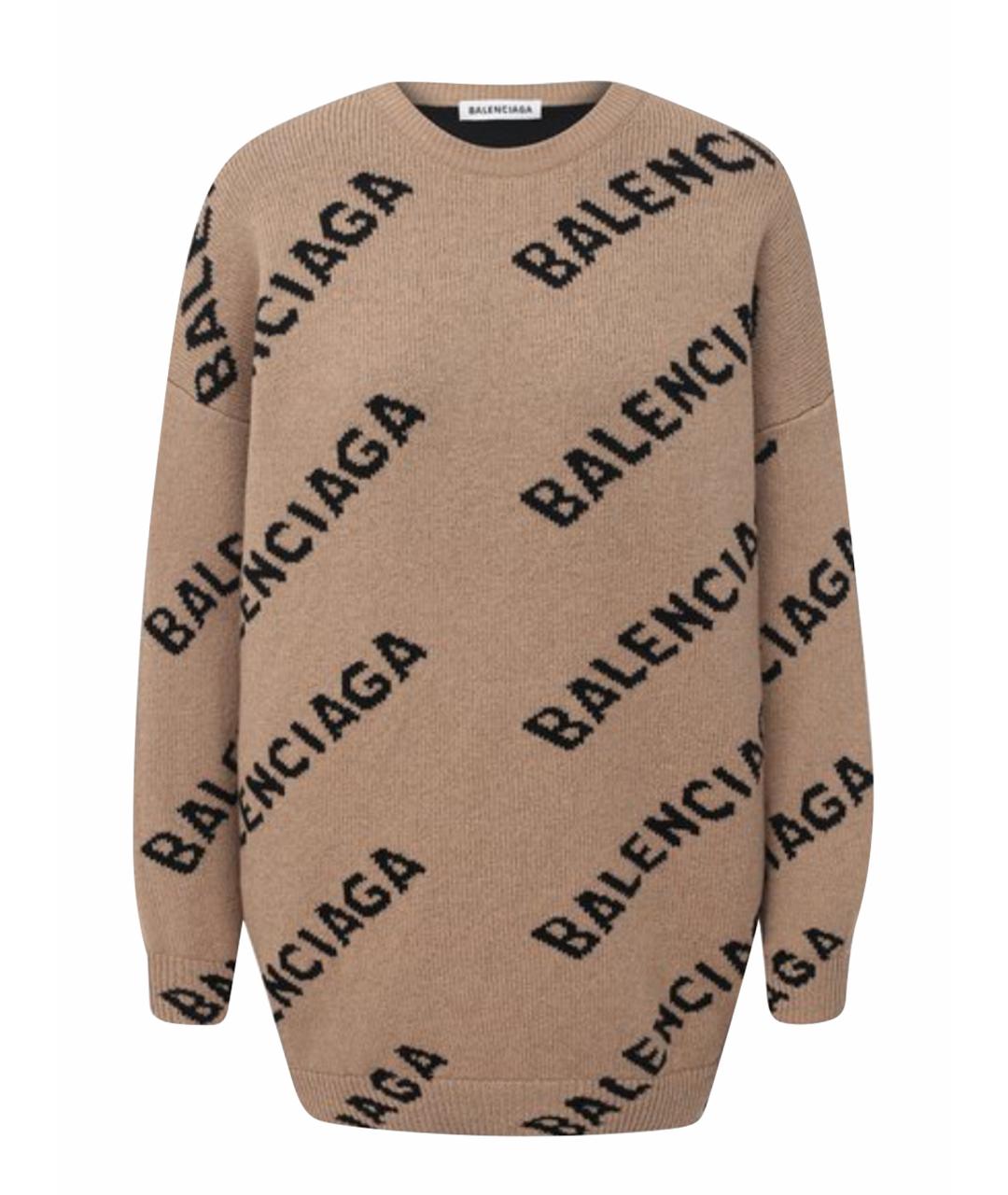 BALENCIAGA Горчичный шерстяной джемпер / свитер, фото 1