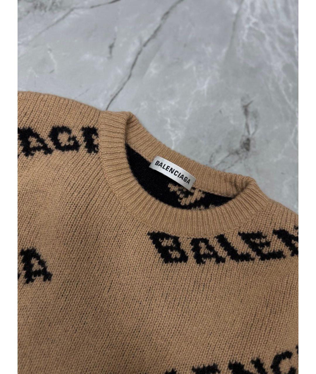 BALENCIAGA Горчичный шерстяной джемпер / свитер, фото 3