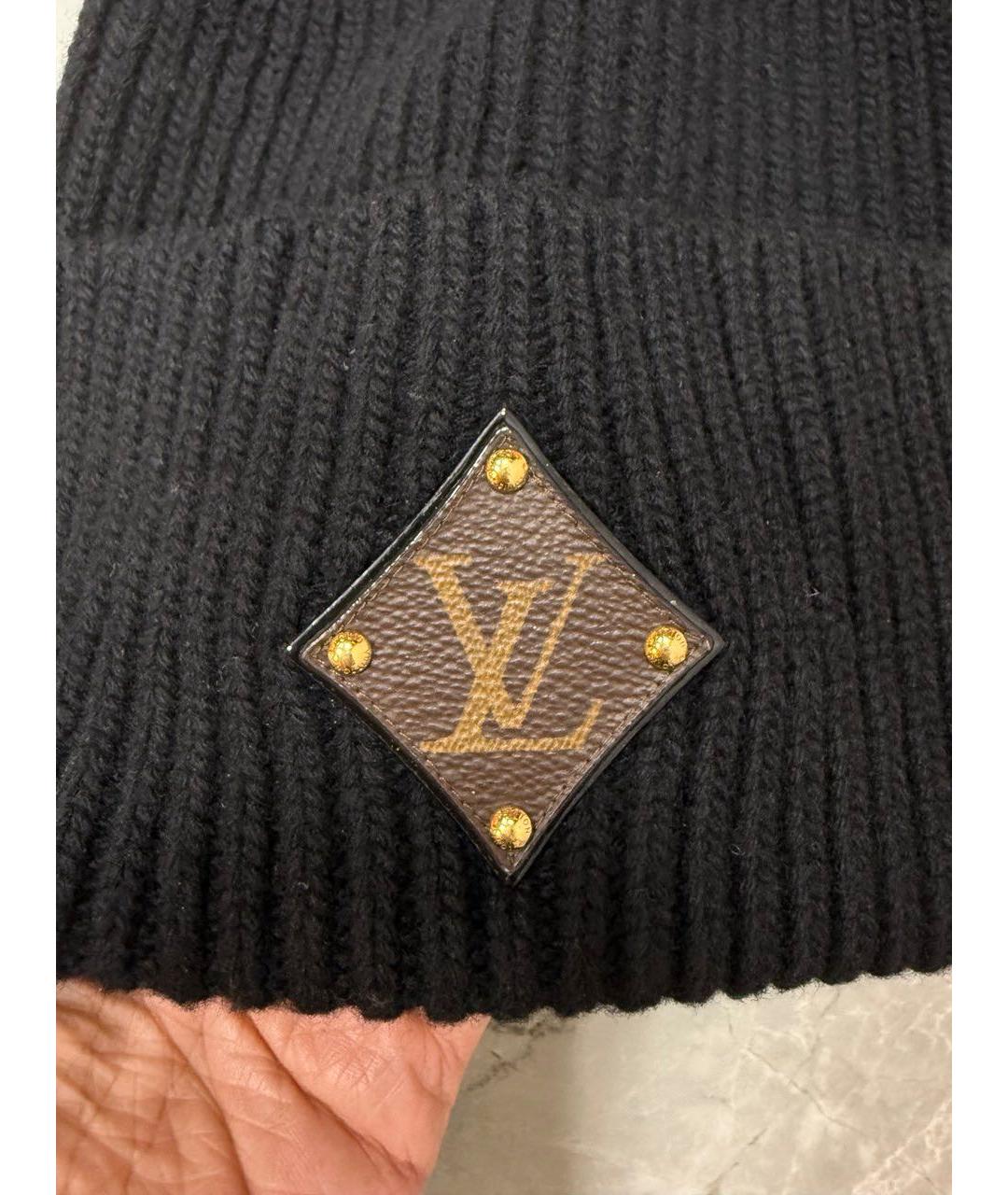 LOUIS VUITTON Черная шерстяная шапка, фото 3