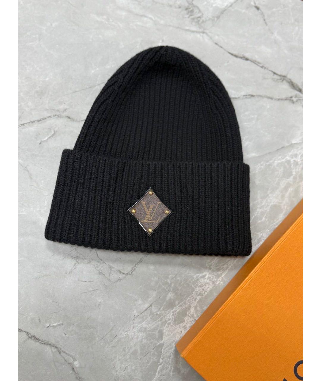 LOUIS VUITTON Черная шерстяная шапка, фото 6