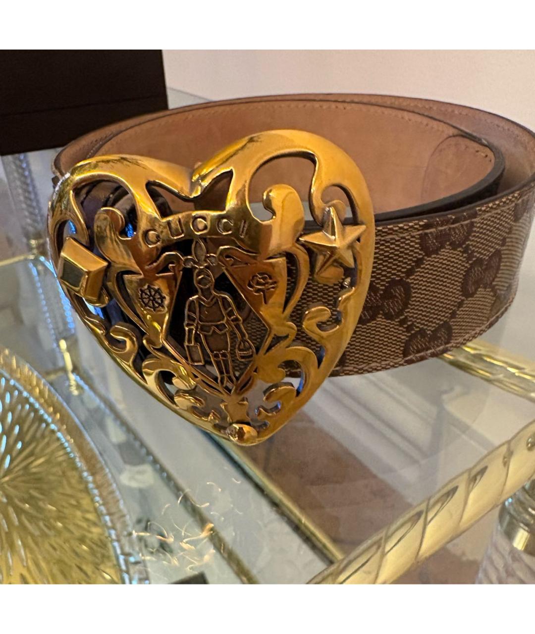 GUCCI Коричневый ремень из лакированной кожи, фото 4