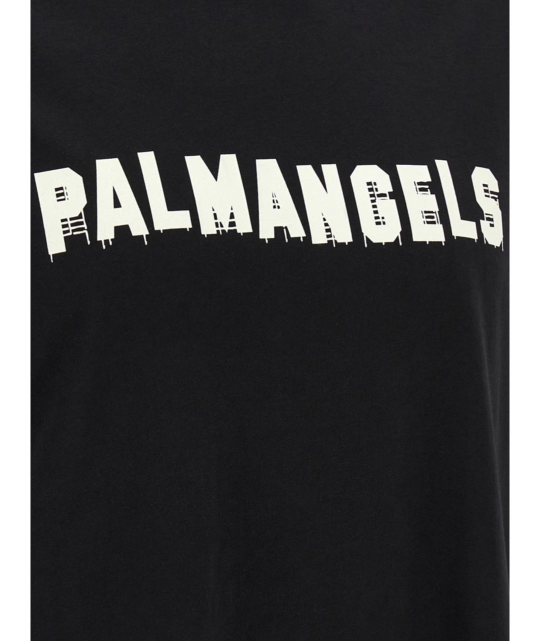 PALM ANGELS Черная хлопковая футболка, фото 4
