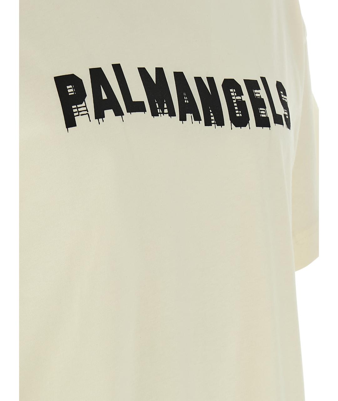 PALM ANGELS Белая хлопковая футболка, фото 4