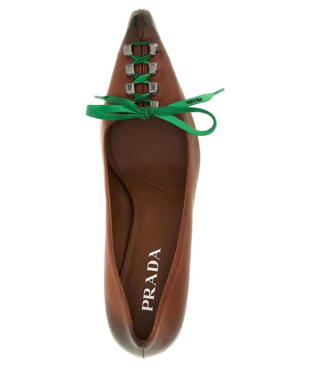 PRADA Коричневые кожаные туфли, фото 5