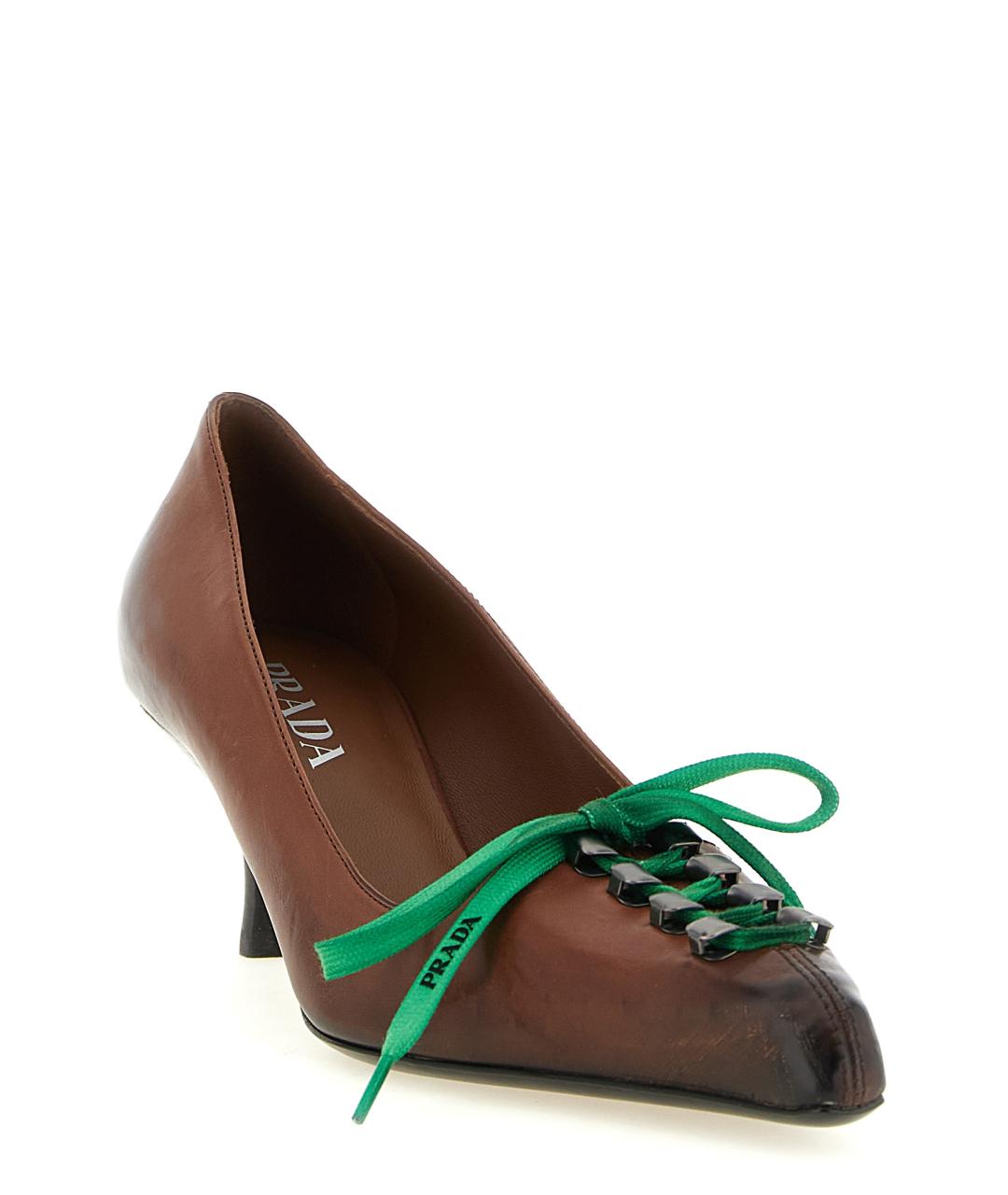PRADA Коричневые кожаные туфли, фото 3