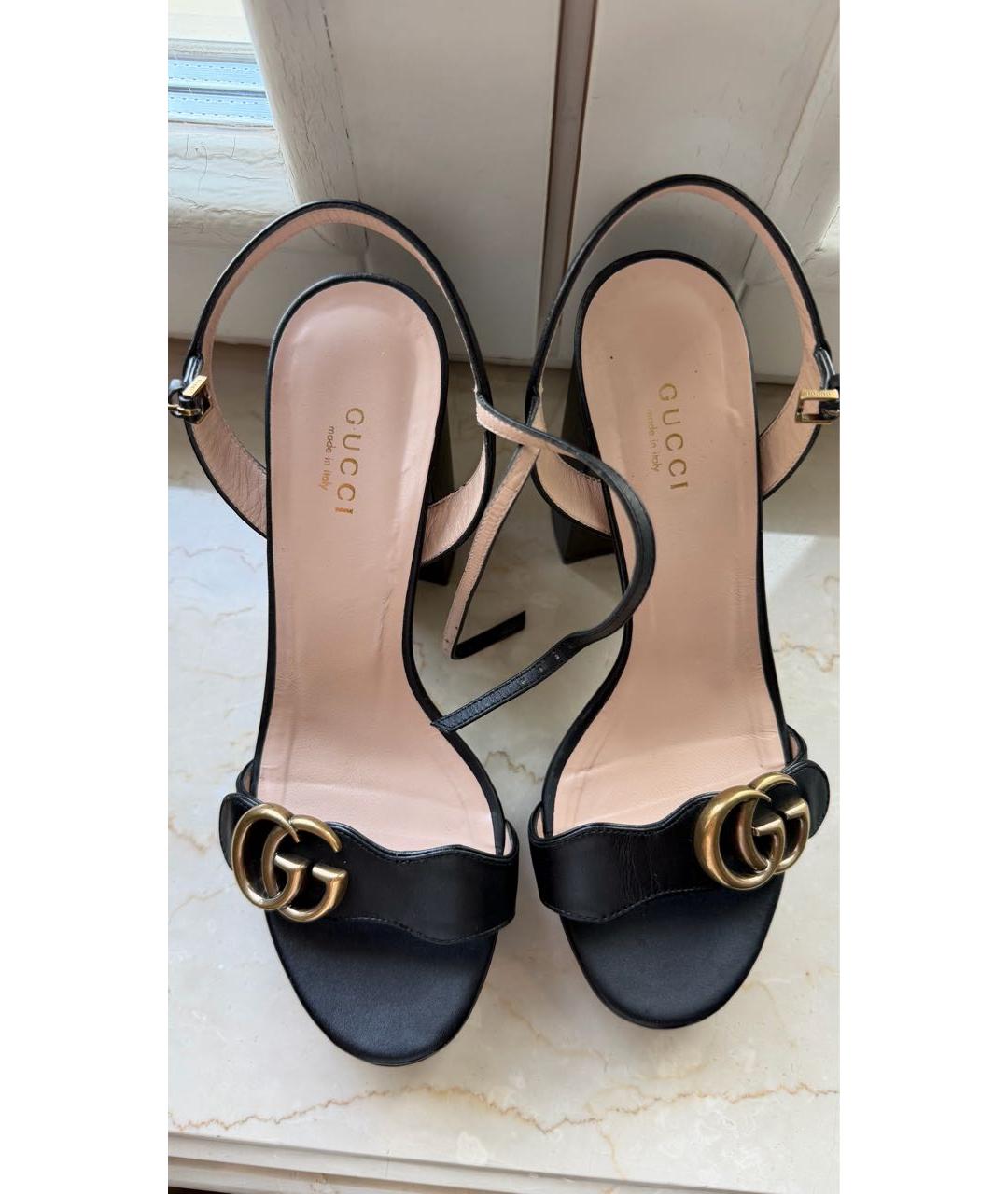 GUCCI Черные босоножки, фото 2