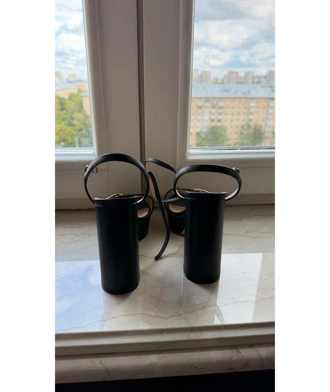 GUCCI Черные босоножки, фото 4