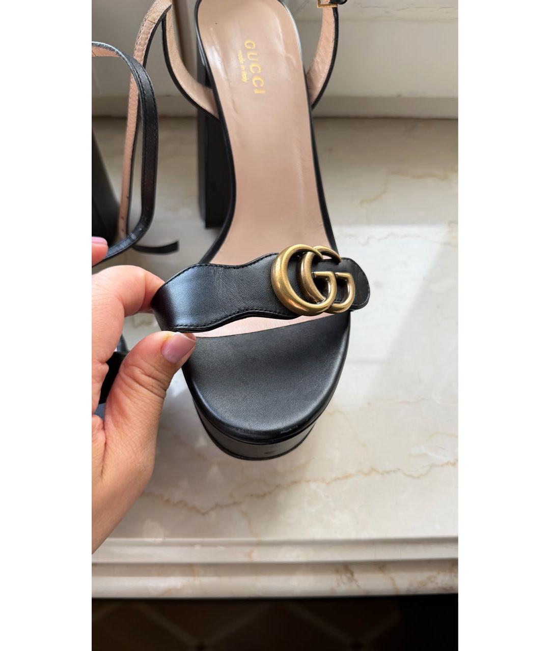 GUCCI Черные босоножки, фото 5